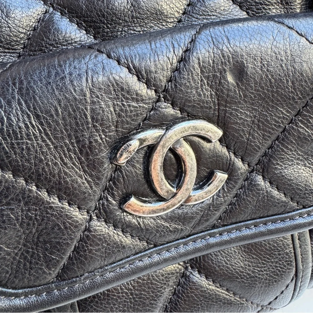 Chanel Calfskin Quilted Casual Riviera Bowling Bag